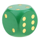 2x Large Wooden Dice D6 Six Sided Dies for D&D RPG Games 1.97'' Green+Yellow
