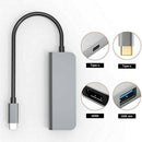 4in1 Type C to HDMI Type-C USB 3.0 RJ45 Adapter Hub For Macbook Pro iMac