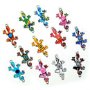 10 Pc Mixed Random Color Charms Connectors Gecko House Lizard DIY Jewelry Making