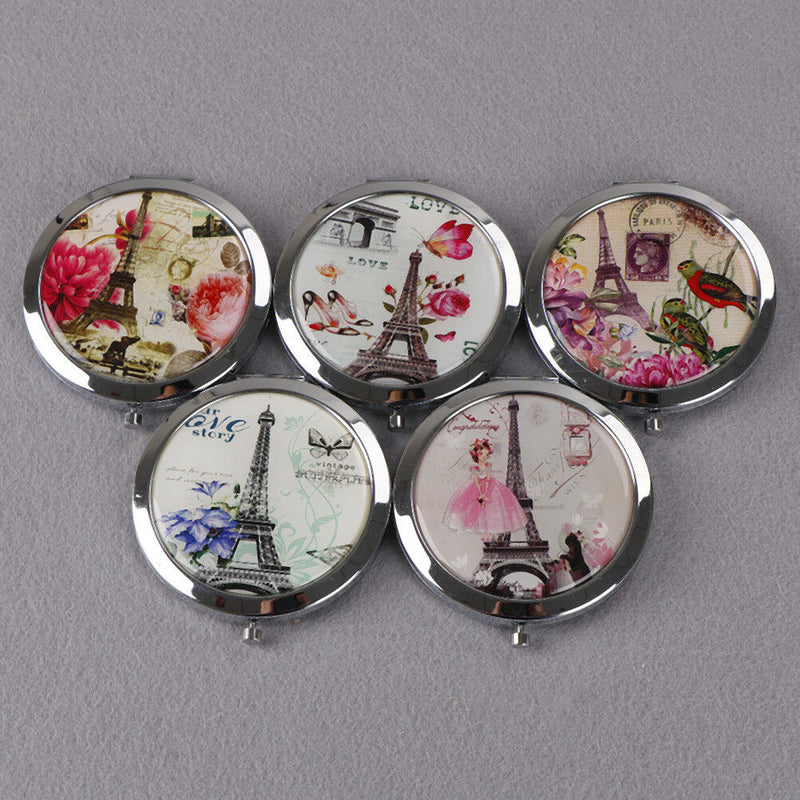 Woman makeup compact pocket tower mirrors portable double-side folding mirror SP