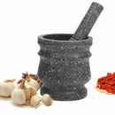 Granite Pestle & Mortar Set Stone Herb Spice Grinder Solid Crusher Cooking #
