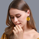 Exaggerated Sunflower Ear Dangle Korean Women Studs Earrings Jewelry Gift