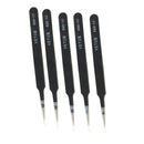 5 Pcs Stainless Steel Thickened Tweezers Mobile Phone Repair, Extra Fine Tip