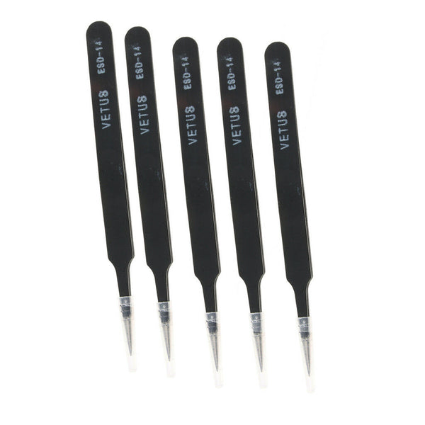 5 Pcs Stainless Steel Thickened Tweezers Mobile Phone Repair, Extra Fine Tip