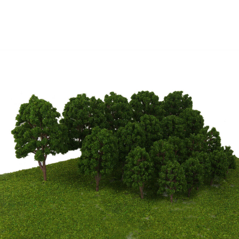 20 Tree Models Train Railway Wargame Diorama Scenery Lanscape 1/75-200 Green