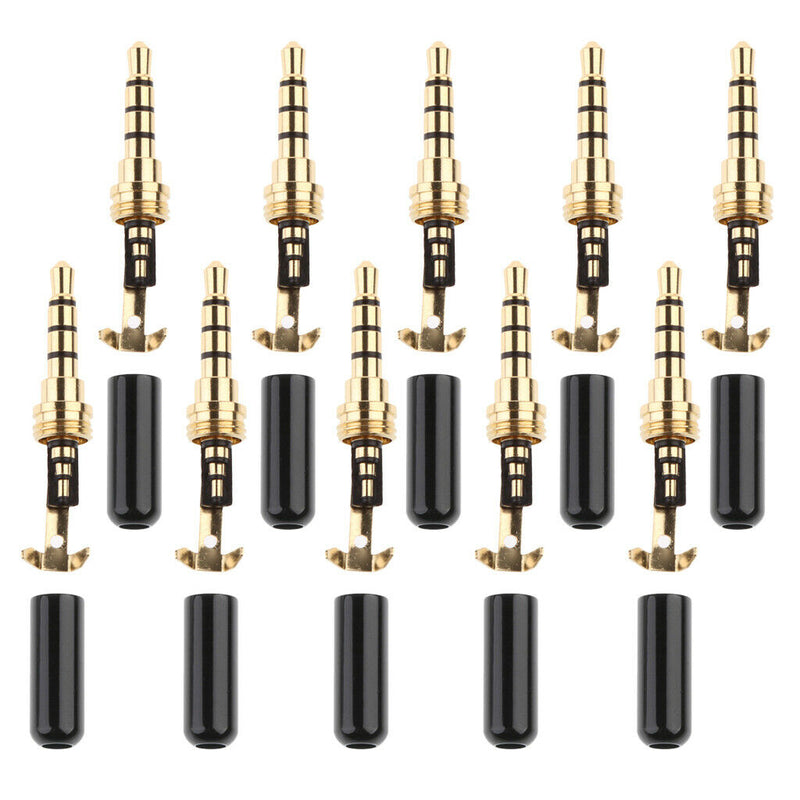 10X 3.5mm Male Stereo Audio AUX Adapter Plug Jack Adapter Repair for Earphone