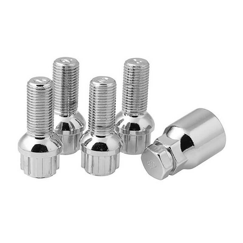 BLACK ALLOY WHEEL LOCKING BOLTS FOR GOLF(M14x1.5) RADIUS SECURITY NUTSS Hn