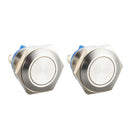 2pcs 16mm Normally Closed Momentary NC Stainless Steel Push Button Switch 48V/2A