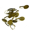 48pcs Mixed Color Oval Bezel French Lever Back Earring Hook Blank Settings