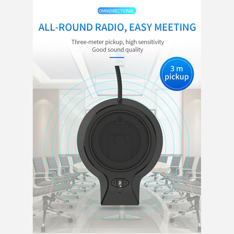 USB Conference Computer Desktop PC Microphone Stereo Speech Mic Gaming Chat