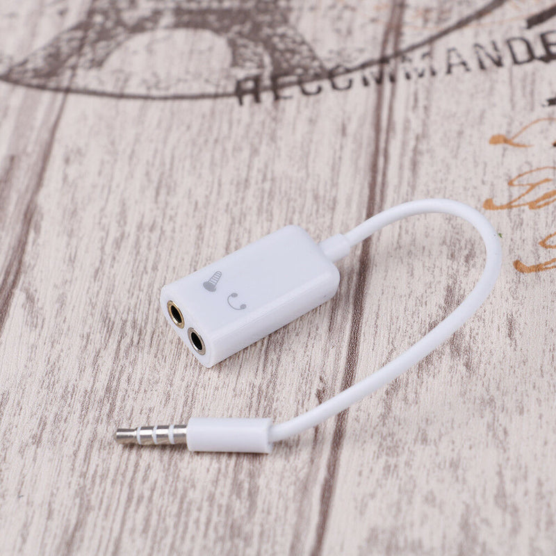 3.5mm mic audio jack to headphone microphone y splitter cable converter SP