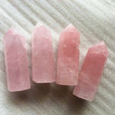 100% Natural Pink Rose Quartz Crystal Wand Point Healing Reiki Mineral Stone