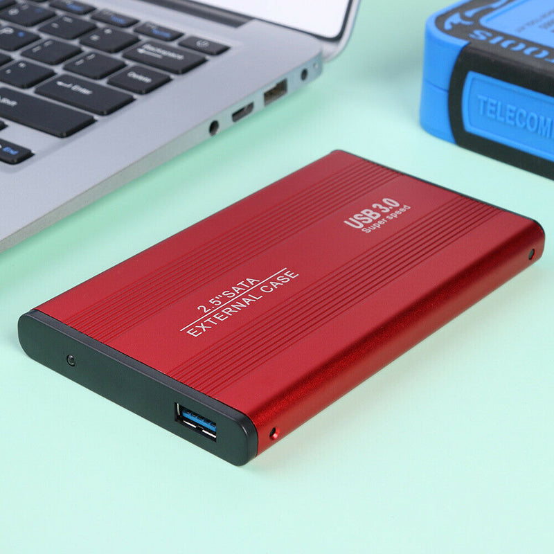 3TB USB 3.0 Hard Disk Enclosure 2.5 inch SATA HDD SSD Mobile Case (Red)