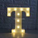 White Large Plastic Marquee Freestanding Alphabet LED Light UP Letters T