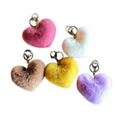 5 Pcs Cute Heart Pompom Keychain Women Bag Cars Simple Fluffy Key Chain Key X6M3