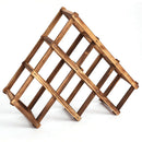 Foldable Charcoal color 6 Grid Wood Wine Holder Fashion Wine Rack Bar/Home/ F2R5
