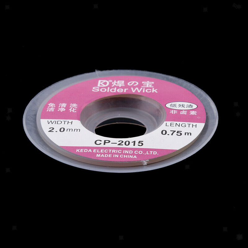 2.45FT Spool Wire Copper Core Desoldering Soldering Braid Tin Lead Solder