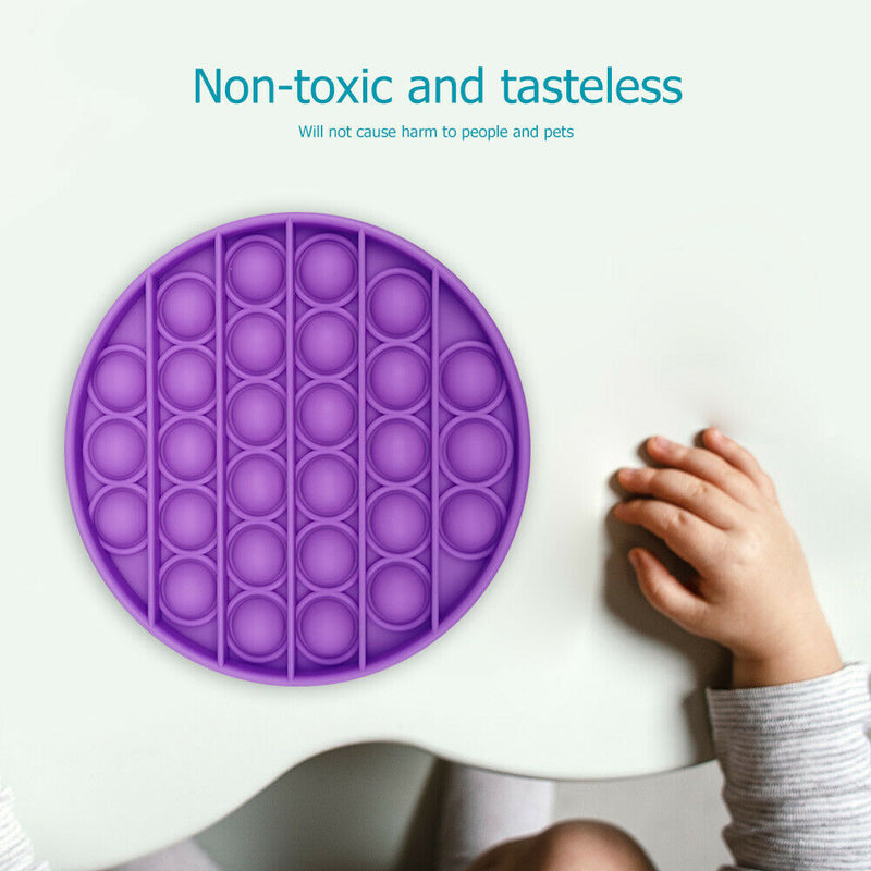 Push Bubble Fidget Sensory Toys Relief Stress Soft Squeeze Toys (Purple)