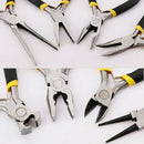 8PCs Mini Pliers Set, Long Nose with Teeth, Flat Jaw, Round Curve Needle Di