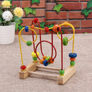 Wooden Toys Baby Math Toys Colorful Mini Around Beads Wire Maze Educational