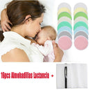 16Pcs Reusable Breastfeeding Pads Washable Organic Bamboo Nursing Cushions 12cm