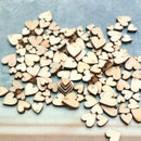 100x 4 Sizes Mixed Love Heart Shaped Wood Kids Painting Tool DIY Gift