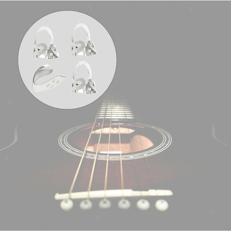 4 pcs/set 1 Thumb + 3 Finger Guitar Picks Celluloid Fingerpicks Guitar Plectrum