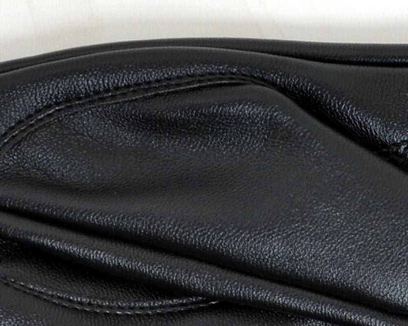 Lady PU Leather Mittens Fingerless Fad Punk Motorcycle Gloves Black B Cy