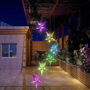 6LED Solar Powered Star Shape Wind Chimes Light Outdoor Garden Hanging Lamp
