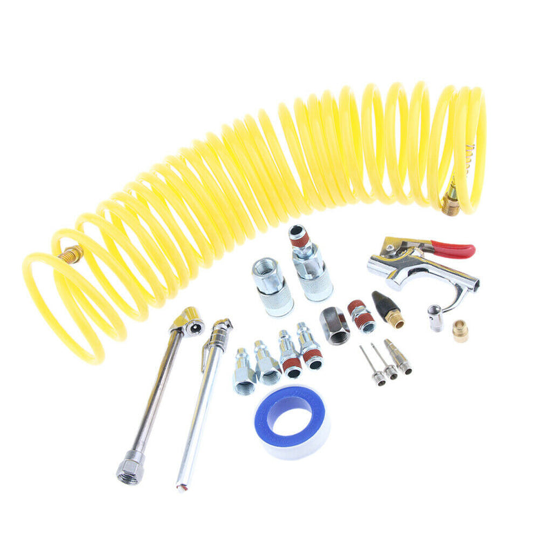 20 Pieces Air Hose Fittings Air Compressor Accessory Kit With Blow Gun