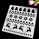 2PCS Christmas Trees Cake Stencil Mold Baking Tool Merry Christmas Cookie DecorZ