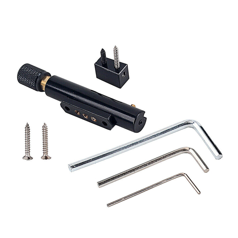 Set of Fixed Guitar Bridge, Tailpiece Nut Bridge 5 Strings Headless + Key +