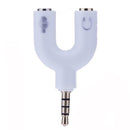 3.5mm Stereo Audio Jack Earphone Headphone 2 Way U Splitter Adapter