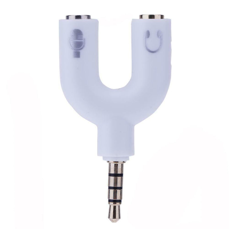 3.5mm Stereo Audio Jack Earphone Headphone 2 Way U Splitter Adapter