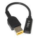 Laptop Power Adapter Cable USB Type-C Female To Square Plug For Lenovo
