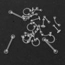 24Pcs Mixed Styles Acrylic Body Jewelry Piercing Eyebrow Navel Belly Nose Tongue
