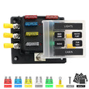32V 6-Way Blade Fuse Box Dual-Use Cover Block Wire Lug Fuse Kit for Car Marine