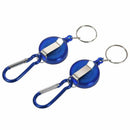 2 PCS BADGE REEL - RETRACTABLE RECOIL YOYO SKI PASS ID CARD HOLDER KEY CHAI