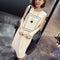 Fashion Printing Sleeveless Dress Women Loose Round Neck Dresses (White M)