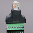2pcs RJ45 Male + Female Plug to 8 Pin AV Terminal Screw Adapter for CCTV
