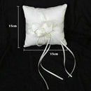 Wedding Ceremony Ivory Ring Bearer Pillow Cushion Beaded Gift Dec Flower