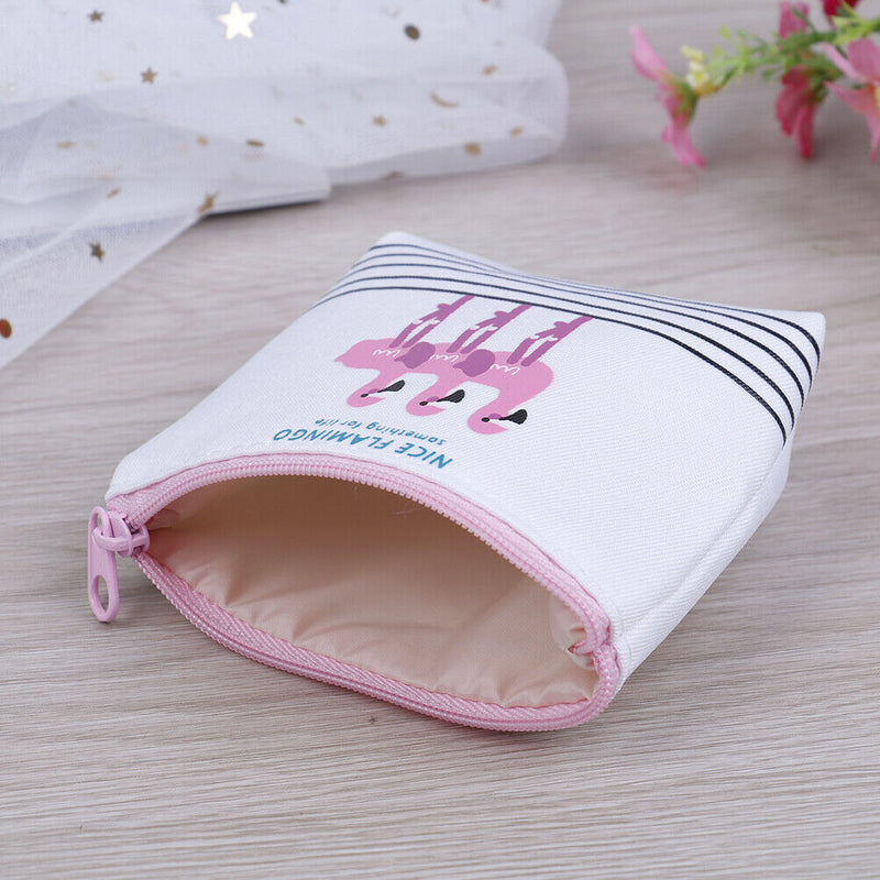 Women cute flamingo purse clutch wallet coin purse travel makeup  OZ