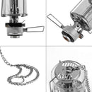 Outdoor Camping Lantern Portable Gas Light Tent Lamp Torch Hanging Glass La