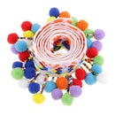 2pcs 1 Yd Fashion Pompom Beads Fringe Tassel Braid Jacquard Ribbons 55/60mm