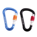 24KN Screw Locking Carabiner For Mountaineering Rock Climbing - Black