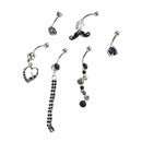 Belly Button Dangle Rings Crystal Jewelry Barbell Navel Ball Bar Body Piercing w