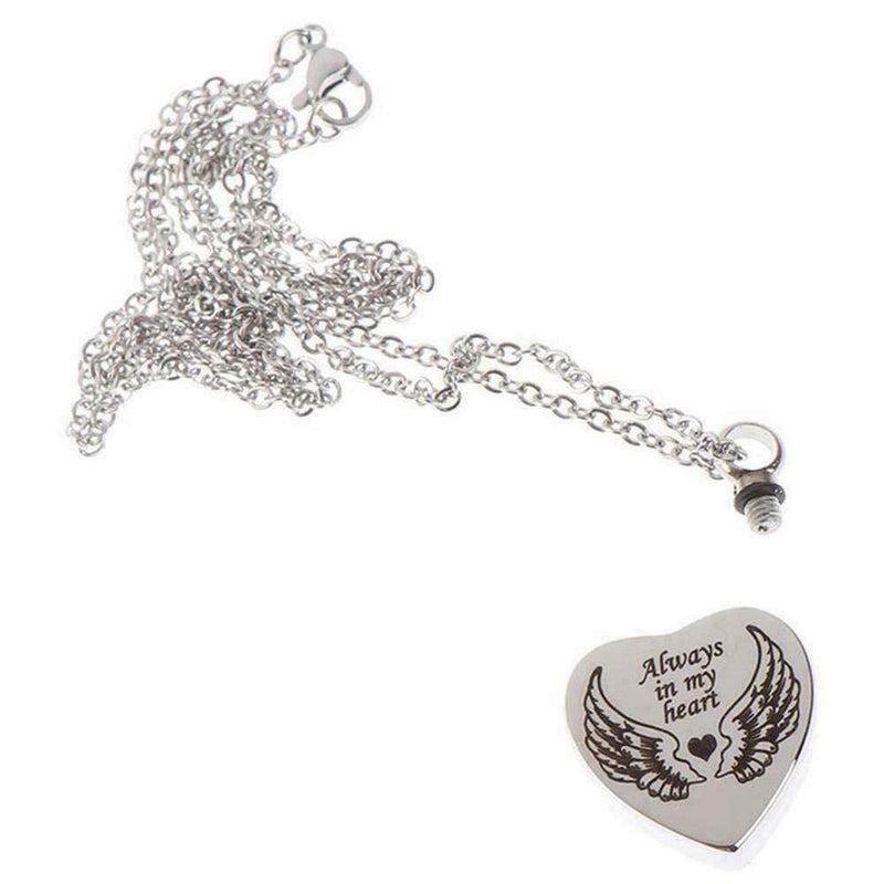 1* Fashion Openable Stainless Steel Glossy Pendant Pet Ashbox Necklace N2R9