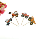 24X cartoon car truck cupcake toppers picks birthday party baby shower decor  JR