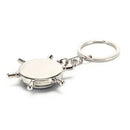 Compass Rudder Key Chain Glossy Alloy Keychain Keyrings Gifts SRLJ
