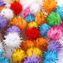 15mm Sparkly Pompom Balls Small Pom Ball Cat Toys Glitter Tinsel New